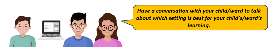 Have a conversation with your child to decide the best for your child's learning.